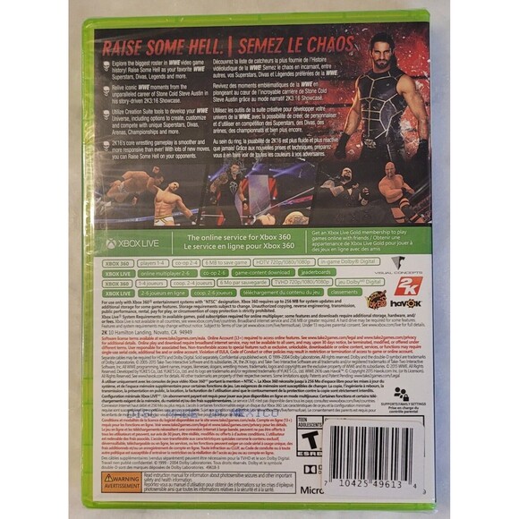 WWE 2K16 (Microsoft Xbox 360, 2015) New - Factory Sealed - Picture 2 of 6